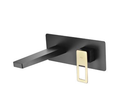 Mitigeur monocommande lavabo encastré Suède Noir / Or Brillant 